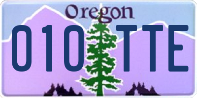 OR license plate 010TTE