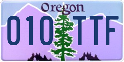 OR license plate 010TTF