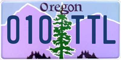 OR license plate 010TTL
