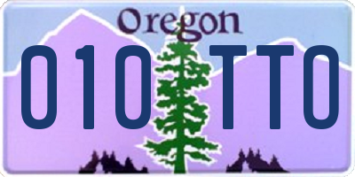OR license plate 010TTO