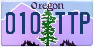 OR license plate 010TTP