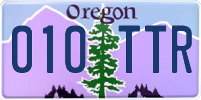 OR license plate 010TTR