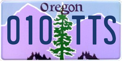OR license plate 010TTS
