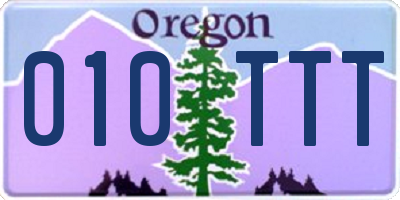 OR license plate 010TTT