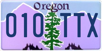 OR license plate 010TTX