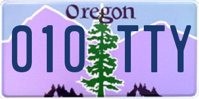 OR license plate 010TTY