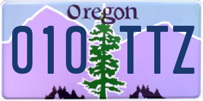 OR license plate 010TTZ