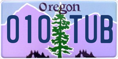OR license plate 010TUB