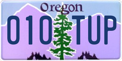 OR license plate 010TUP