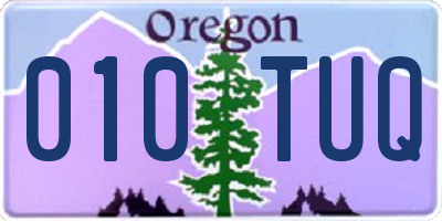 OR license plate 010TUQ