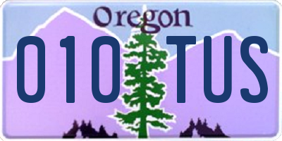 OR license plate 010TUS