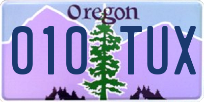 OR license plate 010TUX
