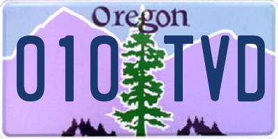 OR license plate 010TVD