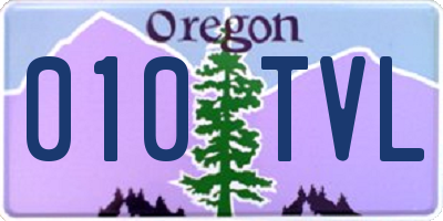 OR license plate 010TVL