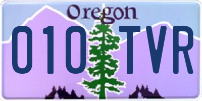 OR license plate 010TVR
