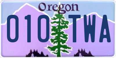 OR license plate 010TWA