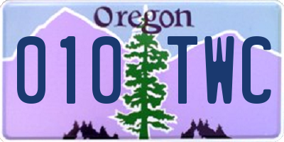 OR license plate 010TWC