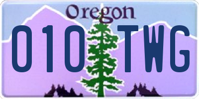 OR license plate 010TWG