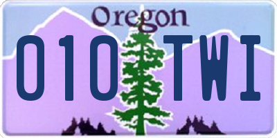 OR license plate 010TWI