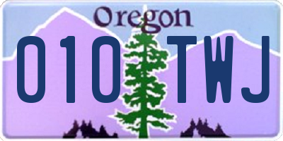 OR license plate 010TWJ