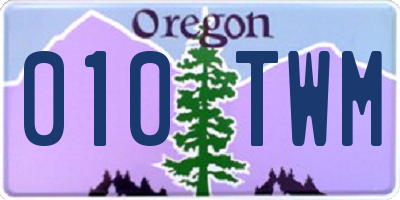 OR license plate 010TWM