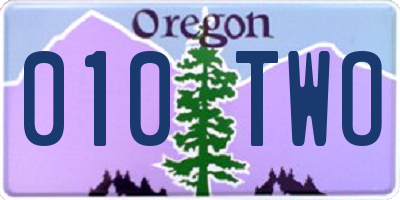 OR license plate 010TWO