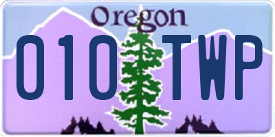 OR license plate 010TWP
