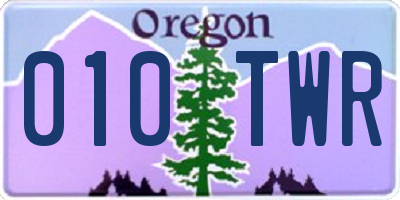 OR license plate 010TWR