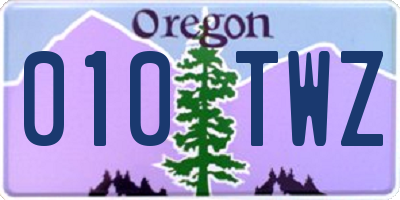 OR license plate 010TWZ