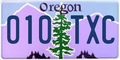 OR license plate 010TXC