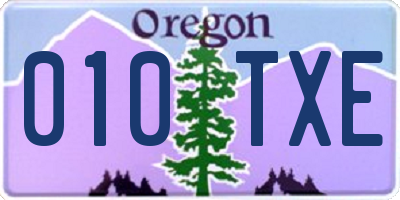 OR license plate 010TXE