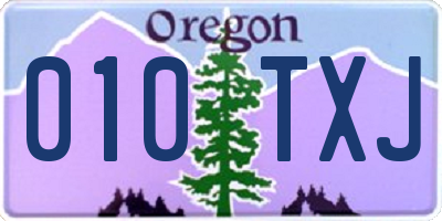 OR license plate 010TXJ
