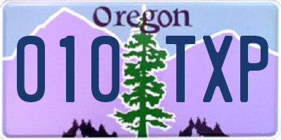 OR license plate 010TXP