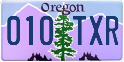 OR license plate 010TXR