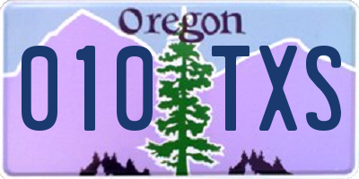 OR license plate 010TXS