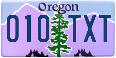 OR license plate 010TXT