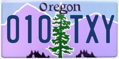 OR license plate 010TXY