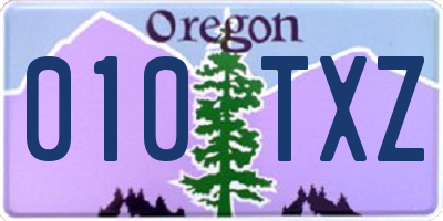 OR license plate 010TXZ