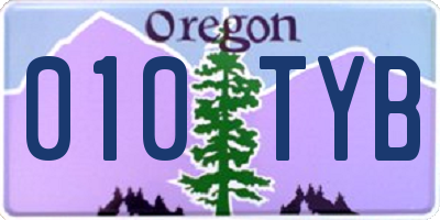 OR license plate 010TYB