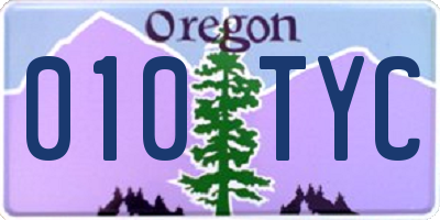 OR license plate 010TYC