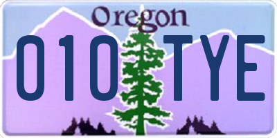 OR license plate 010TYE