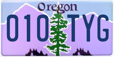 OR license plate 010TYG
