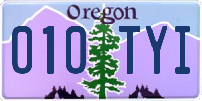 OR license plate 010TYI