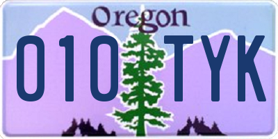 OR license plate 010TYK
