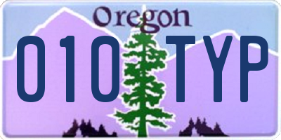 OR license plate 010TYP