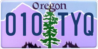 OR license plate 010TYQ