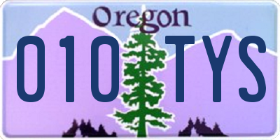 OR license plate 010TYS