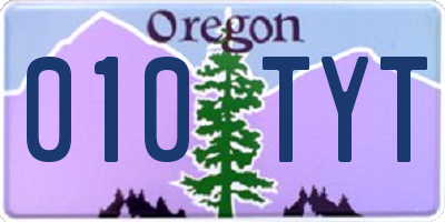 OR license plate 010TYT