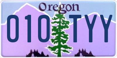 OR license plate 010TYY