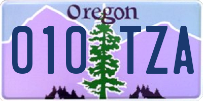 OR license plate 010TZA